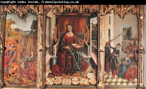 GALLEGO, Fernando Triptych of St Catherine  dfg